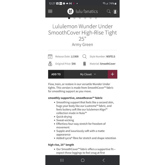 Lululemon Womens Wunder Under Gray Camo size 4 High Waist luxtreme legging yoga - Picture 6 of 6